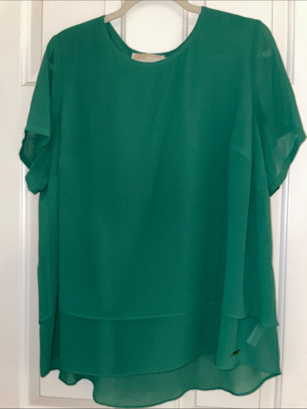 Michael Kors Emerald Green Blouse, Size XL (0X), EUC